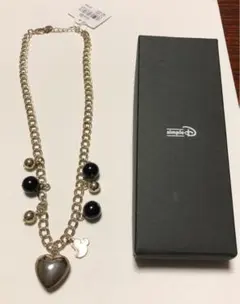 新品未使用 ディズニー ミニーチャーム付きハートネックレス
