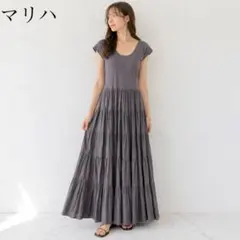 美品 MARIHA マリハ 月影のドレス ブラック コットン ロングワンピース