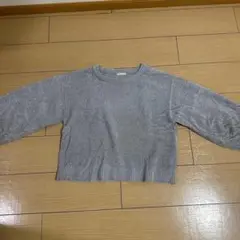 グレー バルーン袖 クロップドセーター