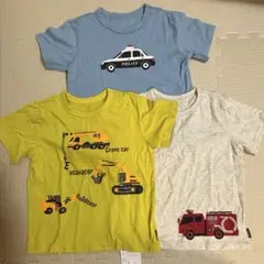 乗り物Tシャツ 3枚セット 消防車・パトカー・工事車のサムネイル