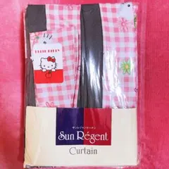 希少レア　ハローキティ　カオハナ　チェック　カーテン　2008年製 サンリオ　①のサムネイル