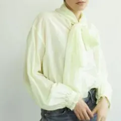 ブラウス　ガリャルダガランテ　コットンシルク　ボウタイブラウス