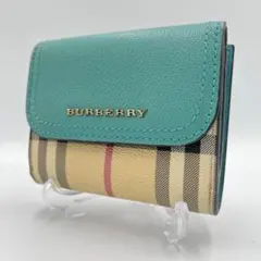 ✨️極美品✨️BURBERRY　二つ折り財布　ノバチェック　ターコイズのサムネイル