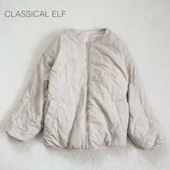 【クラシカルエルフ】フェイクファージャケット 長袖 ノーカラー リバーシブル Lのサムネイル