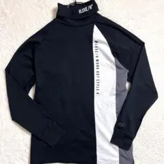 LUXE/R リュクス　長袖Tシャツ ブラック　コットン　M ハイネック　ゴルフ