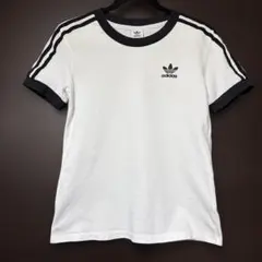【送料込】adidas ストライプ Tシャツ ホワイト M 3本 ライン