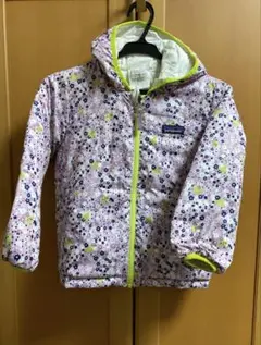 patagonia 花柄 フード付きリバーシブルダウンコート5Ｔ