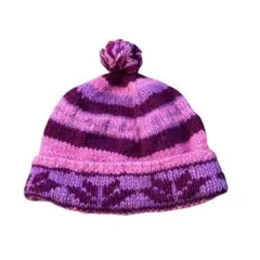 【00's】ボンボンニット帽　ネイティブ柄　　USA vintage Y2K