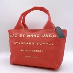 タグ付き MARC JACOBS ロゴ キャンバス トートバッグ 赤 　h407のサムネイル
