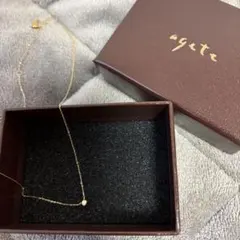 agete WEB限定K18ダイヤモンドネックレス 0.03ct