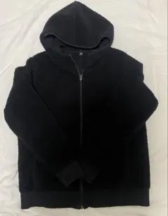 ユニクロ　ブロックテックフリースボアパーカ　ブラック　ＸＬ