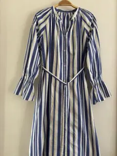 LEPSIM ストライプ長袖シャツワンピース