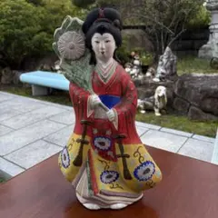 郷土玩具 土人形 婦人像 菊 姫 伝統工芸 日本人形 アンティーク 高さ44cm