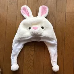 うさぎ 被り物 帽子 ホワイト