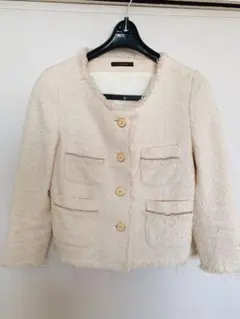 値下げしました‼️ノーカラー　ツイード風ジャケット