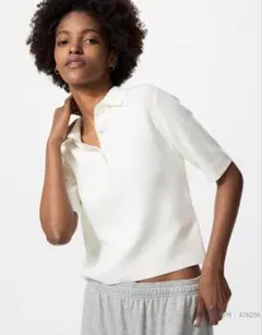 ユニクロ　ポロセーター半袖　オフホワイト　М