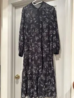 GRACE CONTINENTAL フロッキーフラワープリントワンピース
