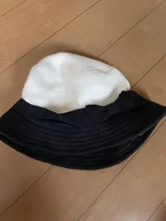 バケットハット 帽子 秋冬　白　ホワイト　黒　ブラック　リボン　上品