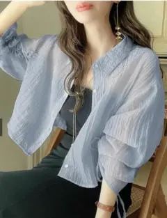 GRL ワッシャーシアードロストスリーブシャツ[dk1157] シアーシャツ