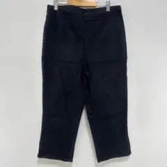 フェデッドグローリー【L】デニム クロップドパンツ 無地 黒 ブラック お出かけ
