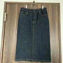 ダークデニム タイトスカート ひざ下　無印良品