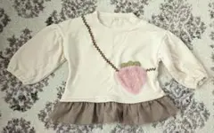 いちごモチーフのフリル付きトレーナー　80センチ