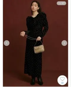 SNIDEL スナイデル ベロア刺繍ワンピース 24年モデル SNIDEL（スナイデル）の「ベロア刺繍ワンピース（ワンピース