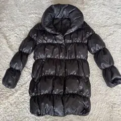 ブラック　ダウンコート　ダウン90% フェザー10% レディース　Ｌサイズ