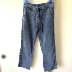 eternal cycleブラックワイドストレートレッグデニム　ダメージ仕様