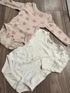 baby doll H&M ベビー肌着 ロンパース 2枚セット 80 白、ピンク