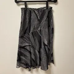 フレアスカート 昭和レトロ レディース 白黒 オールシーズン