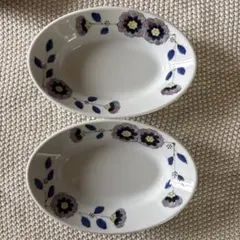 有田焼　伊万里焼　花枝紋　楕円皿　オーバルプレート　徳七窯　2枚組