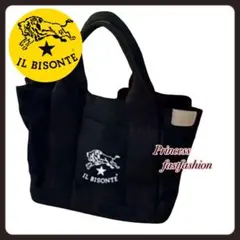 【新品／ブラック】イルビゾンテ キャンバス トートバッグ チャーム付き#5