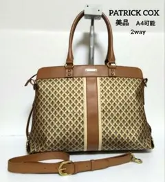 PATRICK COX ハンドバッグ　ショルダーバッグ PVCレザー　総ロゴ