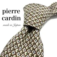 【美品】 pierre cardin 小紋柄 ネクタイ ベージュ シンプル