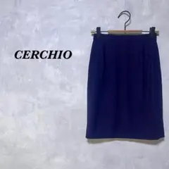 CERCHIO セルッチオ ミディスカート ウール ネイビー S 4904N