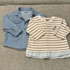 【petit main】長袖シャツ＆7分袖Tシャツ