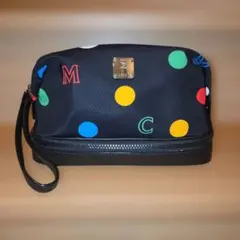 ✨未使用級✨MCM ポーチ ブラック マルチカラー ドット柄のサムネイル