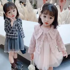 新品★120★ツイード風ジャケット★入学式★卒園式★発表会★ワンピース★女の子