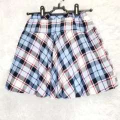 【美品】Familiar チェック柄フレアスカート 120
