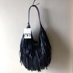 ZARA フリンジ　ショルダーバッグ