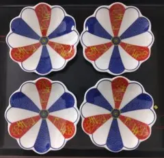 豆皿 4枚 小皿 醤油皿 銘々皿 和風 レトロ 日本 陶器 焼物 節句 縁起物のサムネイル