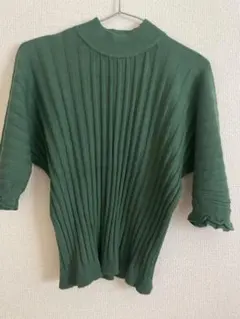 【fifth】リブ編みハイネックセーター グリーン