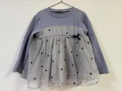 プティマイン ハート刺繍　チュニック　長袖　トップス　110