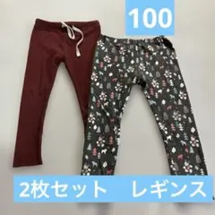 ユニクロ　レギンス2枚セット　90 95 100 　韓国　リブ　保育園のサムネイル