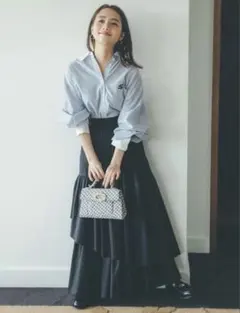 【美品】Snidel スナイデル ティアードボリュームスカート ブラック