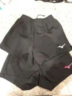 バレー ゲームパンツ ブラック／ピンク L　2枚