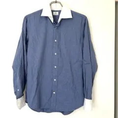 美品 BEAMS HEART クレリックカラー インディゴブルー ドレスシャツ