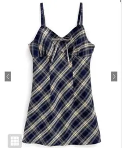 グレイル　チェック柄リボンキャミミニワンピース