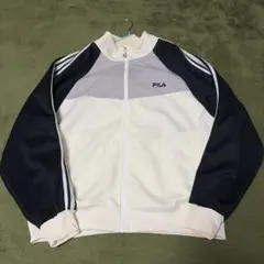 FILA トラックジャケット ホワイト ブラック XL